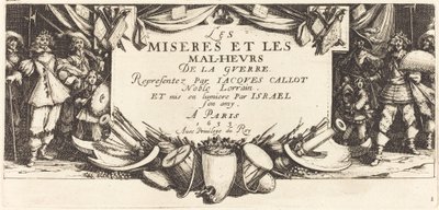 Tittelside for "The Large Miseries of War" av Jacques Callot