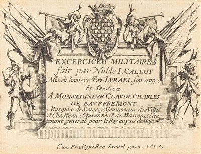 Tittelside for "The Military Exercises" av Jacques Callot