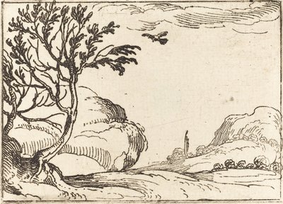 Turteldue som flyr i ørkenen. av Jacques Callot