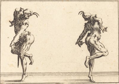 To Pantaloons som danser av Jacques Callot