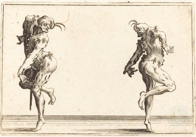 To Pantaloons som danser av Jacques Callot