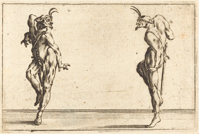 To Pantaloons som danser av Jacques Callot
