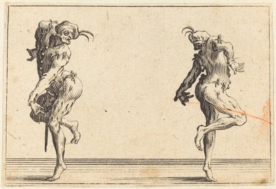 To Pantaloons danser, ca. 1622. av Jacques Callot