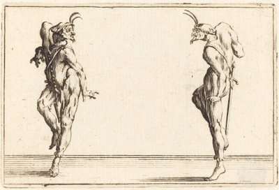 To Pantaloons danser, ca. 1622. av Jacques Callot