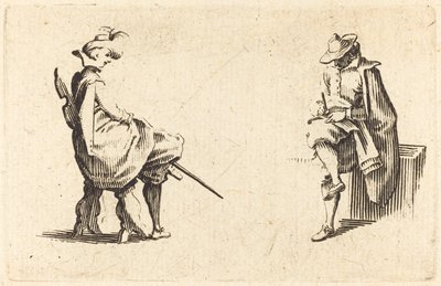 To sittende figurer, ca. 1622. av Jacques Callot