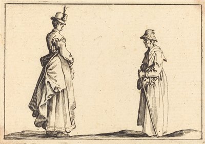 To kvinner i profil, ca. 1617. av Jacques Callot