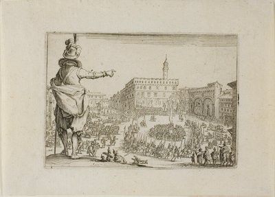 Utsikt over Piazza Signoria, fra The Caprices av Jacques Callot