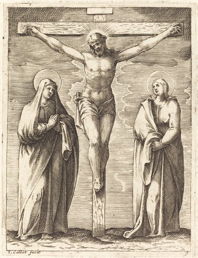 Jomfru og Sankt Johannes ved foten av korset av Jacques Callot