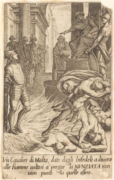 Ridder av Malta av Jacques Callot after Antonio Circignani