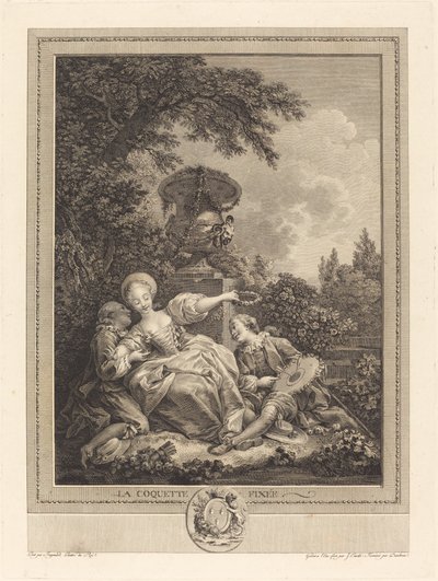 Koketten var ferdig av Jacques Couché and Jean Dambrun after Jean Honoré Fragonard