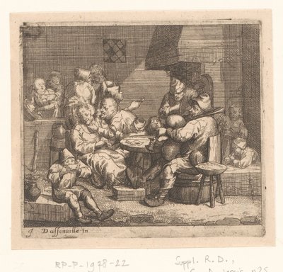 Scene i et vertshus av Jacques Dassonville (attributed to)