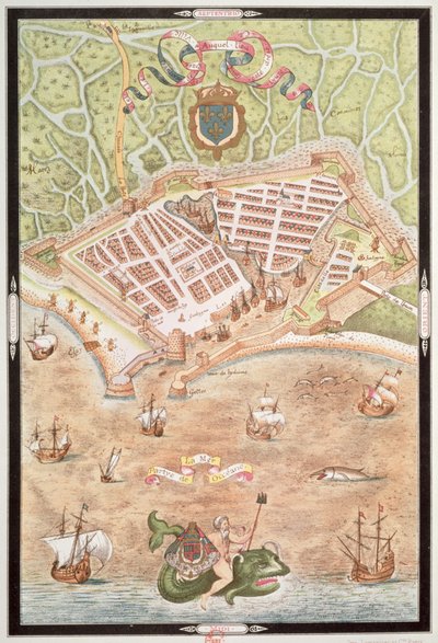 Fascimile av en plan fra Le Havre i 1583, fra 
