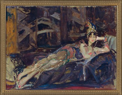 Ida Rubinstein som Zobeide i balletten Sheherazade av Nicholas Rimsky Korsakov av Jacques Emile Blanche