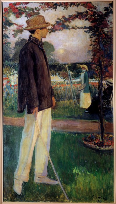 Portrett i foten av Jean Cocteau (1889-1963) forfatter av Jacques Emile Blanche