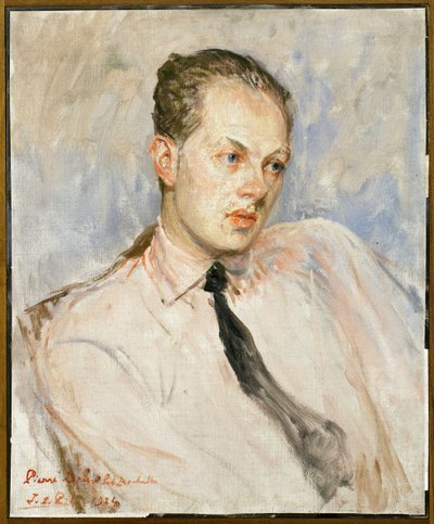 Studie for portrettet av Pierre Drieu La Rochelle (1893-1945). Maleri av Jacques Emile Blanche (1861-1942), olje på lerret av Jacques Emile Blanche