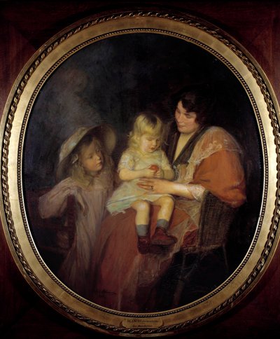 Tangerin En mor og hennes to barn. Maleri av Jacques Emile (Jacques-Emile) Blanche (1861-1942) 1898 Søn. 1,4x1,2 m. Paris, Musee du petit Palais av Jacques Emile Blanche