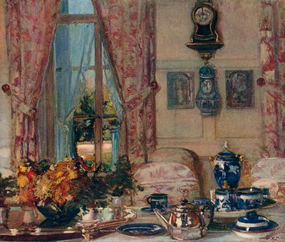Spisestuen i Offranville, c1909 av Jacques Emile Blanche