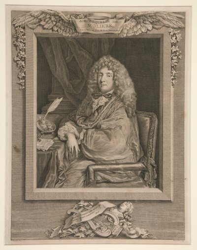 Portrett av Moli?re av Jacques Firmin Beauvarlet