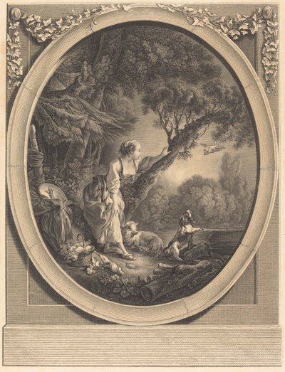 Kurerens ankomst av Jacques Firmin Beauvarlet after François Boucher