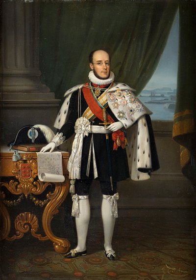 Infante Luís, hertug av Porto 1838-1889, fremtidig kong Luís I av Portugal, før 1860. av Jacques Francois Carabain