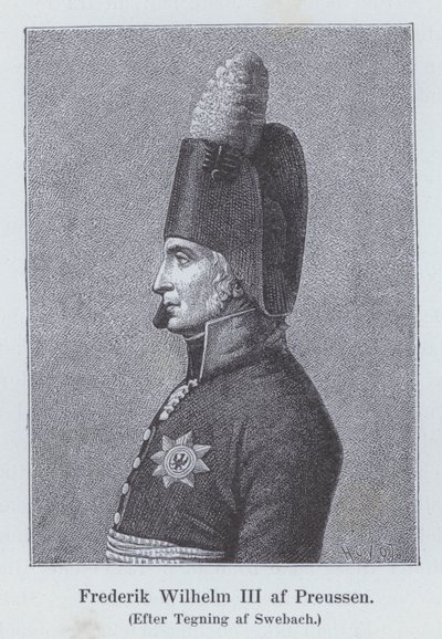 Frederick William III, konge av Preussen (litho) av Jacques Francois Joseph (after) Swebach