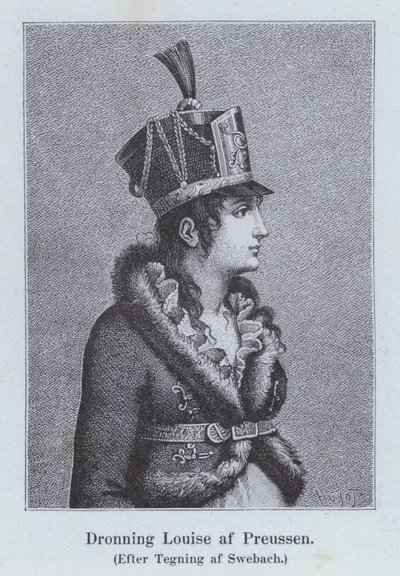 Louise av Mecklenburg-Strelitz, dronningkonsort av kong Frederick William III av Preussen (litho) av Jacques Francois Joseph (after) Swebach