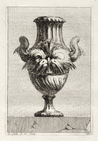 Suite med vaser: Plate 10, 1746. av Jacques Francois Joseph Saly