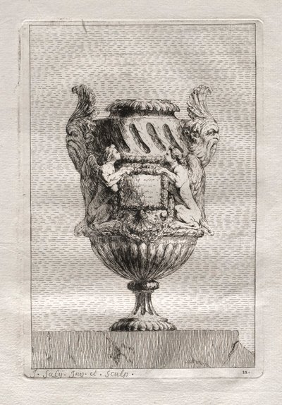 Suite med vaser: Plate 11, 1746. av Jacques Francois Joseph Saly