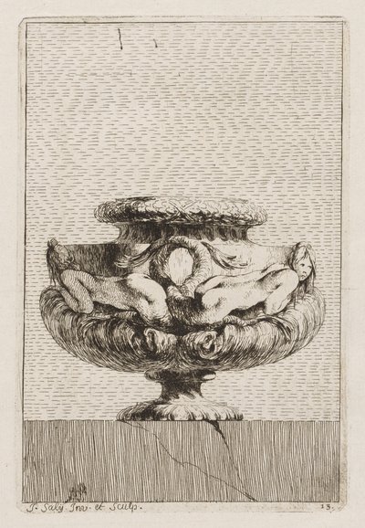 Suite med vaser: Plate 13, 1746. av Jacques Francois Joseph Saly