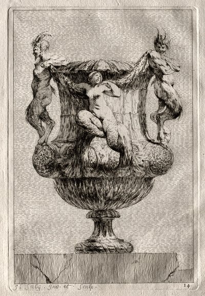 Suite med vaser: Plate 14, 1746. av Jacques Francois Joseph Saly