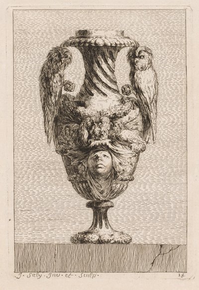 Suite med vaser: Plate 15, 1746. av Jacques Francois Joseph Saly