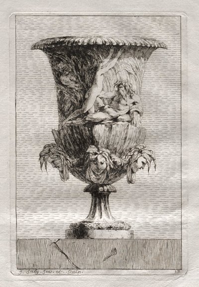 Suite med vaser: Plate 17, 1746. av Jacques Francois Joseph Saly