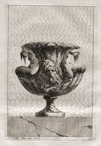 Suite med vaser: Plate 18, 1746. av Jacques Francois Joseph Saly