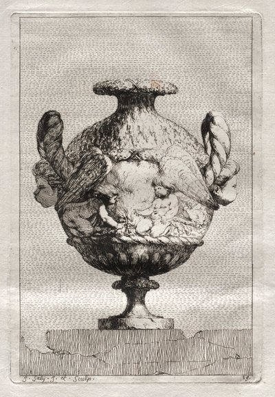 Suite med vaser: Plate 19, 1746. av Jacques Francois Joseph Saly