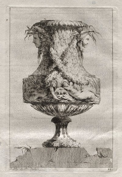 Suite med vaser: Plate 20, 1746. av Jacques Francois Joseph Saly