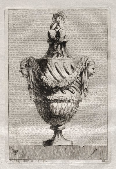 Suite med vaser: Plate 21, 1746. av Jacques Francois Joseph Saly