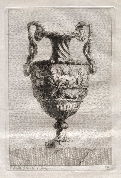 Suite med vaser: Plate 23, 1746. av Jacques Francois Joseph Saly