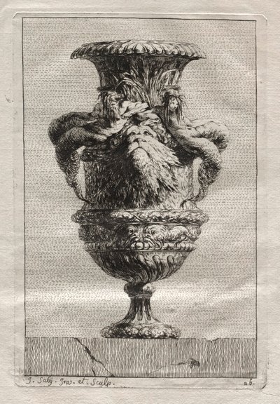 Suite med vaser: Plate 26, 1746. av Jacques Francois Joseph Saly