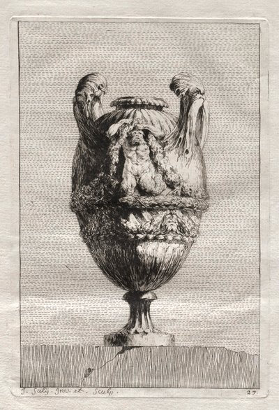 Suite med vaser: Plate 27, 1746. av Jacques Francois Joseph Saly