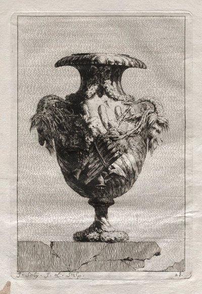 Suite med vaser: Plate 28, 1746. av Jacques Francois Joseph Saly