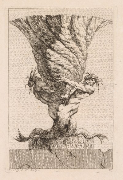 Suite med vaser: Plate 30, 1746. av Jacques Francois Joseph Saly