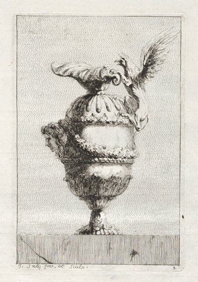 Suite med vaser: Plate 3, 1746. av Jacques Francois Joseph Saly