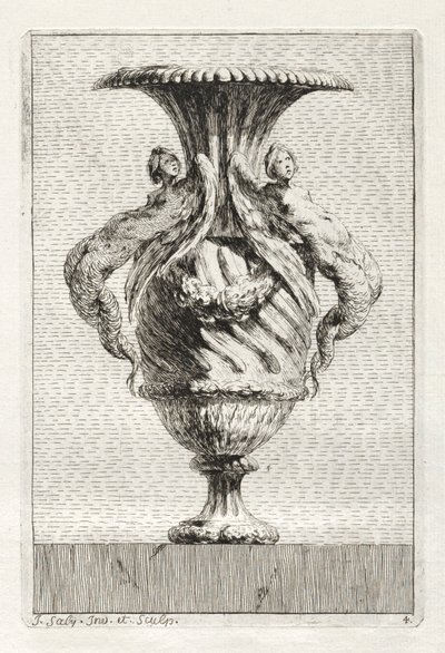 Suite med vaser: Plate 4, 1746. av Jacques Francois Joseph Saly