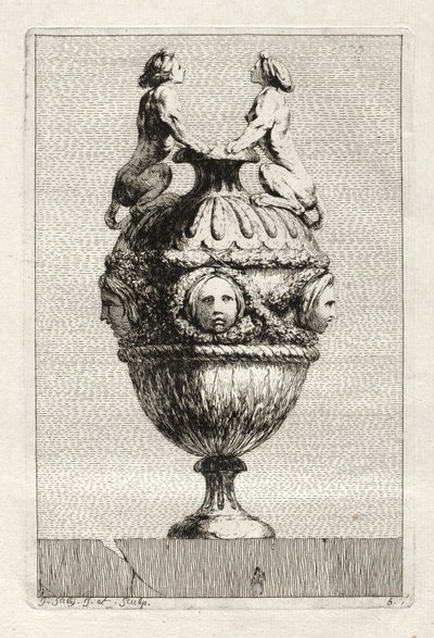 Suite med vaser: Plate 5, 1746. av Jacques Francois Joseph Saly