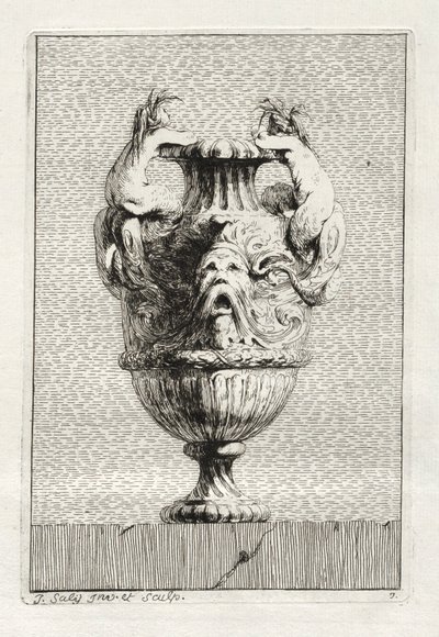Suite med vaser: Plate 7, 1746. av Jacques Francois Joseph Saly