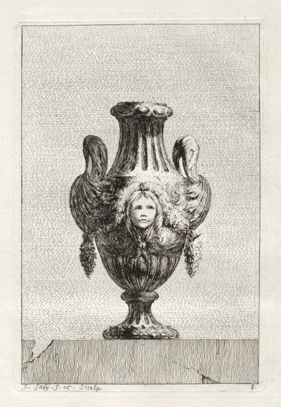 Suite med vaser: Plate 8, 1746. av Jacques Francois Joseph Saly