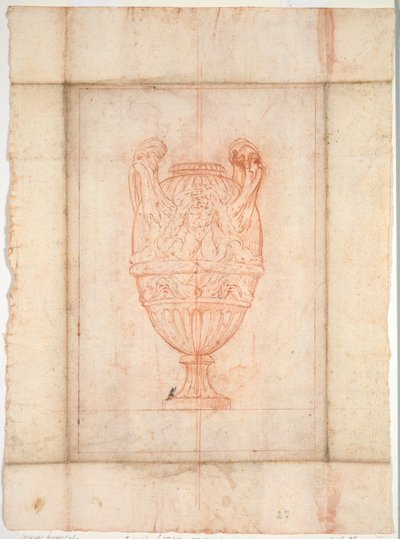 Vasedesign for Suite of Vases: Plate 27, 1746. av Jacques Francois Joseph Saly