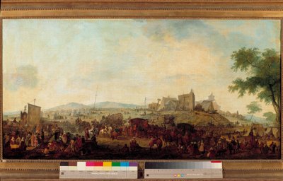 Utsikt over militærmanøverleiren etablert under kommando av prinsen av Conde nær Saint Omer fra 5. august til 25. september 1788. Dette er Louis V Joseph de Bourbon-Conde (1736-1818). Maleri av Jacques Francois Joseph Swebach (1769-1823) 1788 Su av Jacques Francois Joseph Swebach