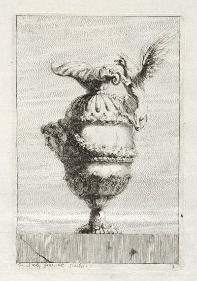 Vasesett: Tallerken 3 av Jacques François Saly