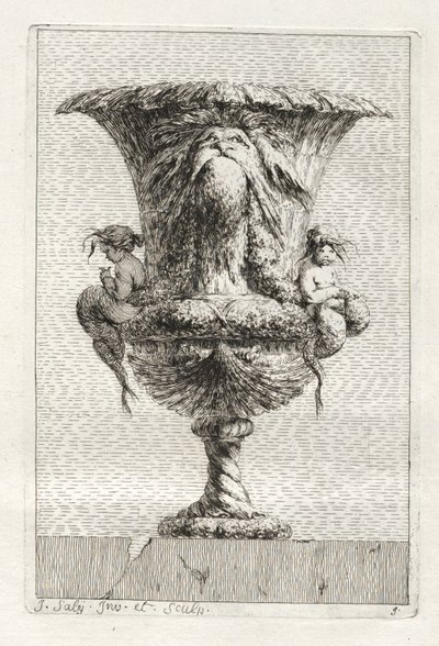 Suite med vaser: Plate 9 av Jacques François Saly
